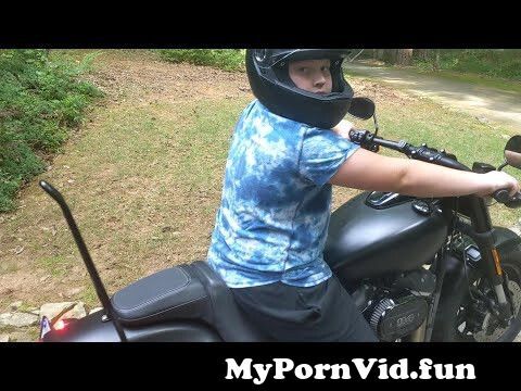 Riding a sexy chopper in porn video