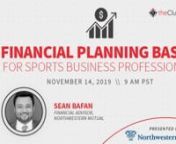 The New Year is a great time to set goals, and making sure you’re taking steps to set up your financial future should be right at the top of the list! We’re excited to partner with Northwestern Mutual and former sports industry exec turned financial advisor Sean Bafan on this FREE educational webinar as they walk us through how to build wealth and create financial security. Regardless of if you’re in the sports industry or not this is a great way to pick up some tips that can help you crea