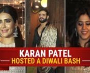 TV actor Karan Patel hosted a Diwali bash. Ekta Kapoor, Karishma Tanna, and other celebrities were among the guests. Ekta Kapoor arrived in a golden lehenga with glasswork. Karishma Tanna also opted for a golden crop top and palazzo with pearl work. Karan Patel was dressed in a black kurta with a golden pattern at the front. Aly Goni also arrived in a white kurta pajama and Nehru jacket. Karanvir Bohra arrived with his wife, Teejay Sindhu. Pooja Gour, Raj Singh Arora, Hiten Tejwani, Gauri Pradha