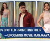 Sidharth Malhotra, Rakul Preet Singh and Tara Sutaria were spotted promoting their upcoming movie Marjaavaan which is set to release on November 15, 2019. Sidharth donned a grey shirt along with ripped jeans. Rakul Preet Singh, on the other hand, looked stunning in a lavender coloured silk jumpsuit. Tara Sutaria looked pretty in grey top and blue floral print skirt. The actors were all smiles for the paps.