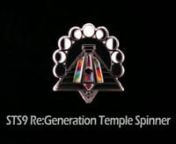 This pin features a a spinning ROYGBIV color wheel inset into the back of an ancient temple.The spinning wheel is visible through 4 cutouts in the temple.This pin represents the regeneration of STS9 after Murph&#39;s departure from the band.Since the Moon Cycle is the greatest cycle spectacle we witness on earth, we placed the moon phases across the sky above the temple.The cutouts are shaped as cathedral windows to represent the Church of STS9.The ROYGBIV colors are only present inside th