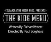 Please click the link to give &amp; share so this film can happen igg.me/at/TheKidsMenunnTHE KIDS MENU is a short film written by Richard Vetere, directed by Paul Borghese, starring Vincent Pastore ( The Sopranos, Bullets Over Broadway) and Nyle Lynn (Comedy Central. The Actors Studio) . nnPlease click the link to give &amp; share so this film can happen igg.me/at/TheKidsMenunOur Producers: Nyle Lynn, Maayan Schneider, Johanna Tolentino, Michelle F. Hartley, Amelie McKendry, Karen Meurer, Alicia
