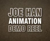 This a selected compilation of some of the stuff I&#39;ve done as an animator in the last 13 years of working in the 3D industry.nnnIf you have any feedback or questions, contact me at joehan26@hotmail.comnIMDB: http://www.imdb.com/name/nm1279602/nnShot breakdown:nnLord of the Rings: Return of the King (creature and digital double animation) - Weta Digital n1. Trolln2. Gwahir and Fellbeastn3. Shelobn4. Mumakil and Ridersn5. Fellbeast and FG RidernnKing Kong (creature and digital double animation) -