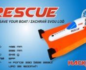 RESCUE float was developed by Hacker Model Production a.s. as a lifeboat for your ship models. There is no exception that the ship model during the ride stops in the middle of water area and for other reasons does not respond to commands from the transmitter. In that moment comes for modellers problem of how dysfunctional model bring to shore. Thanks to a rescue float RESCUE ending time when the modeler trying to get the model to the shore throwing stones or more, or less accurate throws fishing