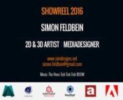 Showreel 2016 of my latest artworks and projects. nnLINKS:nhttp://simdesigns.net/nhttps://www.artstation.com/artist/simdesignsnhttps://www.linkedin.com/in/simon-feldbein-27457587?trk=hp-identity-namenhttps://www.xing.com/profile/Simon_Feldbein?sc_o=mxb_p
