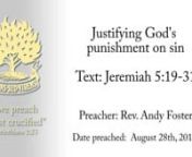 JUSTIFICATION FOR GOD’S PUNISHMENT OF THEIR SIN.nIt is a natural response of the sinful heart to question why God threatens the sinner with wrath. This challenge is made, v19 and comprehensively answered through the remainder of the chapter.nThe presumption to challenge God. Underlying the question wherefore… is an arrogant presumption seen in several ways. nQuestioning God. To even utter a wherefore is an arrogant reaction. Cp Rom 9:20. nThe Lord our God. Specifically, they presume on a rel