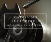 Carissimo Letterpress (corporate video).nYear of production: 2014nnProduction: DOKUDOKUnDirectors: PAOLO PAGANIN &amp; FILIPPO REZZADOREnCamera: PAOLO PAGANINnLight design: FILIPPO REZZADOREnEditing: FILIPPO REZZADOREnnTechnical specs:nBMPC, Black Magic Production Camera, 4K, Canon 16-35mm f/2.8L, Canon 70-200mm f/2.8L USM, Canon EF 35mm f/1.2, Canon EF 50mm f/1.4, Litepanels Astra 1x1 bi-colornnhttp://www.dokudoku.cc