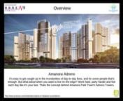 Introducing Amanora Adreno, the hottest new 1, 2, 34 BHK residential projects in Hadapsar.nVisit: http://www.amanora.com/residential-projects-in-hadapsar-pune/adreno