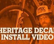 Look past the aviators and polyester pants for some helpful tips and tricks on how to install our heritage decal kits on your fork and shock.