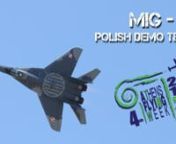 Κατευθείαν από την Πολωνία το MiG-29 Demo Team επιστρέφει για να μας ταρακουνήσει και φέτος με τους απότομους ελιγμούς, τη μοναδική του αιώρηση, αφήνοντας τη μυρωδιά των καυσίμων του στην ατμόσφαιρα της Αεροπορικής Βάσης Τατοΐου. Μόνο στο Athens Flying Week 2015.nnDirectly from Poland, the MiG-29 Demo Team returns