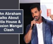 Batla House actor John Abraham who is good friends with Akshay Kumar whose movie Mission Mangal will be releasing on the same day as Batla House was asked what he has to say about the clash on the box office to which John gave a sleek reply stating Akshay and I are very good friends and we have a lot of shared interest and yeah