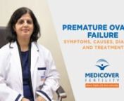 Dr Richa Sharma Explaining Premature Ovarian Failuren nBlog Link: https://www.medicoverfertility.com/blog/premature-ovarian-failurennVideo TranscriptnnQ) What is a premature ovarian failure?nnA) Premature ovarian failure can be described as a condition when the ovaries lose their normal function of releasing a mature egg each month. Due to this, a woman diagnosed with Premature ovarian failure may attain menopause earlier than the average age of menopause that is before her late 40’s. And by I