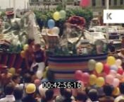 1980 LGBT Pride Parade, San Francisco, Gay Rights from the Kinolibrary Archive Film Collections. To order the clip clean and high res for your commercial project or to find out more visit http://www.kinolibrary.com. Clip ref XR63 nnSubscribe for more high quality, rare and inspiring clips from our extensive archive of footage.nnWS parade through city, rainbow flags, balloons, crowds. LGBT. Pride parade. Gay couples, men in leather on bikes, biker. Lesbian couples on motorbikes. Float with men in