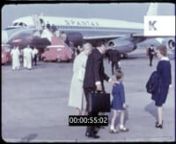 1960s Spantax Airline, Plane Journey, HD from 16mm from the Kinolibrary Archive Film Collections. To order the clip clean and high res for your commercial project or to find out more visit http://www.kinolibrary.com. Available in 2K. Clip ref KLR673. nSubscribe for more high quality, rare and inspiring clips from our extensive archive of footage.nnEXT Ibiza Airport, Spantax plane on runway, people boarding plane. One late passenger in Hawaiian shirt runs to catch plane. INT plane cabin, glamorou