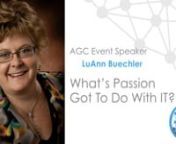 Watch as LuAnn Buechler talks about Passion In The Work Place.nnEvery individual has unique talents, skills, and interests, as does every business or organization. Each provides a unique value to its customers and to the world. That unique value is the company’s purpose for being. When you allow individuals to share their unique gifts to contribute to the company’s purpose you create a culture of success. It speaks to increased engagement in your organization. Learn how to help your company