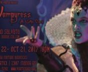 VAMPYRESS: SEPTEMBER 22- OCTOBER 21, 2017nA Gothic Opera by Chad SalvatanDirected by Bonnie CullumnPresented by Ethos and The VORTEXnnFor Halloween 2017, Ethos and The VORTEX proudly announce a new production of Vampyress. This Gothic opera is a tale of horror, mysticism, blood, and magic, created by Ethos composer and Artistic Director, Chad Salvata. Vampyress is based on the true story of Erzsebet Bathori, “The Bloody Countess”. Born in 16th-century Hungary, Bathori murdered hundreds of yo