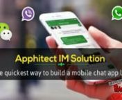 Build a chat app like Whatsapp that’s feature-rich, technically sound and customizable via Apphitect IM solution. Just a fortnight can get your app done. Start building now.nnFor more details, Follow on: http://www.apphitect.ae/instant-messaging-solution.phpnnHow to Build/Create a chat App Like Whatsapp, KIk, Omegle, QQ Chat? n-----------------------------------------------------------------------------------------------nProbably the best and the quickest way possible to create a chat app like