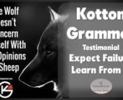 Kotton Grammer Testimonial - Expect And Anticipate Failure And Learn From It by Rebecca Holman http://kottongrammertestimonial.com/r...nnKotton has felt Failure and knows that it must happen before you have success.nnKotton&#39;s secret to getting to &#36;100,000/month is that you fail at an accelerated rate.nBuild out contingencies.nnYou can get me once…but you can’t get me twice. Write down the failure and learn from it. Have a solution next time it comes around.nnA lot of the things you will come