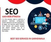 ND Digital Zone have the best SEO Experts in Garhdiwala. Our SEO team is dedicated to keeping your business&#39;s website at the top of the Google search results. In today&#39;s digital world, you do not only need a properly developed website but you also need to have a good SEO technique in place to beat out your competitors. For more info visit - https://nddigitalzone.in/services/seo-services