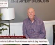 https://www.milfordvascular.com/service/varicose-veins-surgery-new-haven-ct/nnVaricose vein treatment New Haven CT by the best vein doctors, helped relieve Anthony of the leg pain and heaviness he was feeling in his legs.nnAnthony has a family history of venous insufficiency that causes varicose veins and spider veins.nnAfter having laser vein treatment and spider vein removal, he is very happy with the way his legs look and feel now.nnHe can now wear shorts without feeling subconscious about th