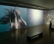 The Sea Around Us, 2022. By Rebeca Méndez. nn360° immersive experience consisting of 6-channel HD video and 7.1 surround sound. 34 min. (loop). 1,377 sq.ft., 51 ft. long x 34 ft. wide x 15 ft. high.nnIn my video installation The Sea Around Us, commissioned by the Laguna Art Museum for the 2022 ArtAdelia Sandoval, Spiritual Overseer (Púul) of the Acjachemen Nation; Tina Orduno Calderon, Culture Bearer of Gabrielino Tongva, Chumash and Yoeme; Sara Huffstetler, Vocalist; Nancy Harper, Alauna M