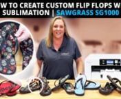 In this video, you will learn how to make custom flip flops using sublimation on the Sawgrass SG1000! Holly Wood, product manager at ColDesi, will walk you through the steps. It is very easy and you will only need a few items to create this awesome product for your customers. nn- SG1000 Sawgrass Sublimation printern- 2 Finishing sheetsn- Tex Print Sublimation Papern- Sublimation Flip-flops.n- (Suggested) Strap assembly tooln- Heat press (we use a Hotronix Heat press)nnAll of these products can b