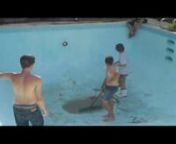 Keith Ellis and Dan Layton skating a wall in a pool. Respect!
