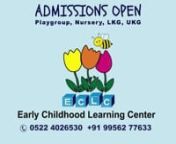 Admission open for Playgroup, Nursery, LKG and UKGnContact @ 0522 4026530 / +91 99562 77633