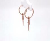 Dagger Charms for Sleeper Earrings in 9ct Rose Gold from 9ct