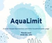 AquaLimitnA smart shower that monitors and limits household water usagennPhecda Louie