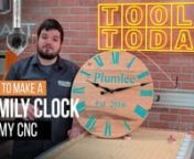How to make your own family clock using Amana Tool® industrial CNC router bits on the STEPCRAFT M.1000 CNC machine. http://www.toolstoday.com nnThe downloadable and customizable CNC plans for this project are available on our website with item no. FAM_CLOCK if you want to make this project yourself!nhttps://www.toolstoday.com/cnc-family-clock-plans.html nnFeed, Speed &amp; CNC Running ParametersnAmana Tool RC-45711 In-Tech Insert Carbide V Groove 90 Deg x 11/16 D x 21/64 CH x 1/4 Inch SHK Singl