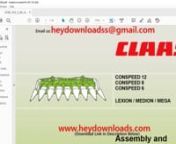 https://www.heydownloads.com/product/claas-conspeed-12-conspeed-8-conspeed-6-lexion-medion-mega-assembly-operators-manual/nnnnCLAAS CONSPEED 12 CONSPEED 8 CONSPEED 6 LEXION MEDION MEGA Assembly &amp; Operator&#39;s Manual - PDF DOWNLOADnn1 IntroductionnIntroduction 1 1nValidity 1 2n2 Table of contents 2 1n3 PrefacenSpecial care 3 1nIdentification plate 3 2nTransport on public roads 3 3nSpecial note for CONSPEED Cn(non-folding) 3 3nProtective equipment for road transport 3 4nDriving lights during roa