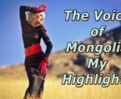 The Voice of Mongolia - My HighlightsnnCheck my playlist: https://www.youtube.com/user/pureemotionmusic/playlistsnCheck my second YT channel:http://www.youtube.com/c/pureemotionmusic2nCheck my VIMEO channel: https://vimeo.com/pureemotionmusicnAssista The Voice Brazil: https://vimeo.com/channels/thevoicebrasil/videosnnUpon request, The Voice of Mongolia - My Highlights. I hope you enjoy!nnINDEX OF MUSICn0:00 Intron0:12 Badamkhand.CH -