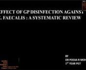 2491 Dr. Pooja R Mohanty Effect Of Gutta Percha Disinfection Against E Faecalis: A Systematic Review. from review pooja