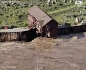 Historic flooding in the national park is believed to have been caused by torrential rain and melting snow.&#60;br/&#62;&#60;br/&#62;Footage: Parker Manning