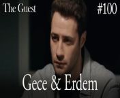 Gece &amp; Erdem #100&#60;br/&#62;&#60;br/&#62;Escaping from her past, Gece&#39;s new life begins after she tries to finish the old one. When she opens her eyes in the hospital, she turns this into an opportunity and makes the doctors believe that she has lost her memory.&#60;br/&#62;&#60;br/&#62;Erdem, a successful policeman, takes pity on this poor unidentified girl and offers her to stay at his house with his family until she remembers who she is. At night, although she does not want to go to the house of a man she does not know, she accepts this offer to escape from her past, which is coming after her, and suddenly finds herself in a house with 3 children.&#60;br/&#62;&#60;br/&#62;CAST: Hazal Kaya,Buğra Gülsoy, Ozan Dolunay, Selen Öztürk, Bülent Şakrak, Nezaket Erden, Berk Yaygın, Salih Demir Ural, Zeyno Asya Orçin, Emir Kaan Özkan&#60;br/&#62;&#60;br/&#62;CREDITS&#60;br/&#62;PRODUCTION: MEDYAPIM&#60;br/&#62;PRODUCER: FATIH AKSOY&#60;br/&#62;DIRECTOR: ARDA SARIGUN&#60;br/&#62;SCREENPLAY ADAPTATION: ÖZGE ARAS