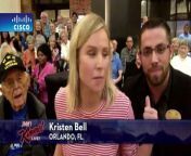Actress Kristen Bell is in Orlando shooting a movie and has been stranded by Hurricane Irma. They evacuated two big groups of nursing home residents and moved them to her hotel in Disney World where she helped make the best of a bad situation.