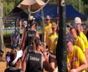 There&#39;s a party atmosphere on the streets of Cootamundra in southern New South Wales this weekend, as hundreds of avid volleyballers take each other on in sun-soaked clashes. More than 160 teams have travelled to the inland town to compete in the annual Coota Beach Volleyball event, which is being held for the 23rd time this year.