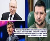 Ukrainian President Volodymyr Zelenskyy revealed that he did not watch the controversial interview between Russian President Vladimir Putin and former Fox News host Tucker Carlson.&#60;br/&#62;&#60;br/&#62;What Happened: Zelenskyy, in an interview with Fox News’s Bret Baier, stated that he did not watch the interview conducted by Carlson, which aired last week.&#60;br/&#62;&#60;br/&#62;The interview, which lasted over two hours, saw Putin presenting a revisionist version of Russian history.