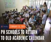 The Department of Education announces Tuesday, February 20, schools are gradually transitioning to the old academic calendar, when classes begin in June and go on break from April to May.&#60;br/&#62;&#60;br/&#62;Full story: https://www.rappler.com/philippines/schools-gradually-transition-old-academic-calendar/&#60;br/&#62;