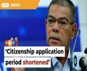 Saifuddin Nasution Ismail says applications will be decided within a year under the current system.&#60;br/&#62;&#60;br/&#62;&#60;br/&#62;Read More: https://www.freemalaysiatoday.com/category/nation/2024/03/10/citizenship-application-period-cut-when-i-took-over-home-ministry-says-saifuddin/ &#60;br/&#62;&#60;br/&#62;Free Malaysia Today is an independent, bi-lingual news portal with a focus on Malaysian current affairs.&#60;br/&#62;&#60;br/&#62;Subscribe to our channel - http://bit.ly/2Qo08ry&#60;br/&#62;------------------------------------------------------------------------------------------------------------------------------------------------------&#60;br/&#62;Check us out at https://www.freemalaysiatoday.com&#60;br/&#62;Follow FMT on Facebook: https://bit.ly/49JJoo5&#60;br/&#62;Follow FMT on Dailymotion: https://bit.ly/2WGITHM&#60;br/&#62;Follow FMT on X: https://bit.ly/48zARSW &#60;br/&#62;Follow FMT on Instagram: https://bit.ly/48Cq76h&#60;br/&#62;Follow FMT on TikTok : https://bit.ly/3uKuQFp&#60;br/&#62;Follow FMT Berita on TikTok: https://bit.ly/48vpnQG &#60;br/&#62;Follow FMT Telegram - https://bit.ly/42VyzMX&#60;br/&#62;Follow FMT LinkedIn - https://bit.ly/42YytEb&#60;br/&#62;Follow FMT Lifestyle on Instagram: https://bit.ly/42WrsUj&#60;br/&#62;Follow FMT on WhatsApp: https://bit.ly/49GMbxW &#60;br/&#62;------------------------------------------------------------------------------------------------------------------------------------------------------&#60;br/&#62;Download FMT News App:&#60;br/&#62;Google Play – http://bit.ly/2YSuV46&#60;br/&#62;App Store – https://apple.co/2HNH7gZ&#60;br/&#62;Huawei AppGallery - https://bit.ly/2D2OpNP&#60;br/&#62;&#60;br/&#62;#FMTNews #CitizenshipApplication #Period #Reduced #SaifuddinNasutionIsmail