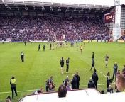 Celebrations at Tynecastle including a satirical song from the Jambos