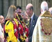 Prince Edward, Duke of Kent has attended a service of thanksgiving to celebrate the Royal National Lifeboat Institution’s 200th anniversary at Westminster Abbey. During the event, which was attended by crews, lifeguards and representatives from the charity, in his address the Archbishop of Canterbury praised the RNLI for the bravery of its crews. Report by Blairm. Like us on Facebook at http://www.facebook.com/itn and follow us on Twitter at http://twitter.com/itn
