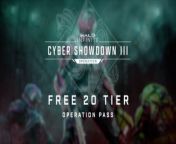 Cyber Showdown III, the latest operation in Halo Infinite, brings a new 20-tier free Operation Pass, a new map, and more to the sci-fi shooter game. Check out the trailer for Halo Infinite&#39;s Cyber Showdown III operation, available now.Embrace the “viral machine” of Cyber Showdown III, a cyberpunk take on the aesthetics of the Chimera armor core. The 20-tier Operation Pass offers free customization rewards, including coatings, weapon charms, and emblems. Premium options are also available for the Operation Pass, including an additional Challenge slot, a bonus Emberbreak armor coating, and more. The trailer gives us a look at the Code Sprawl armor coating, the Alpha Dive visor, the new multiplayer map called Elevation, six new Husky Raid maps, and more.