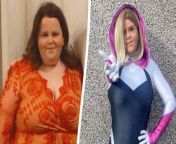 A woman who ditched the nightly takeaways and lost 11 stone has found the confidence to dress-up - in superhero costumes. &#60;br/&#62;&#60;br/&#62;Jade Morrissey, 27, piled on the pounds after binge eating chocolate and crisps every night.&#60;br/&#62;&#60;br/&#62;At her biggest, she was tipping the scales at 21st 4lb and squeezing into a size 26.