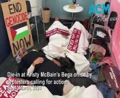 Five pro-Palestine protesters die-in at Kristy McBain’s Bega office.