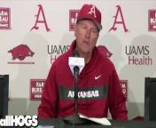 Arkansas Razorbacks&#39; coach Dave Van Horn on strong pitching from six on the mound in wrapping up solid win over good Golden Eagles&#39; team in final tuneup.