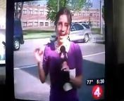 Reporter provokes accident, she is deaf it? Did not hear the voice behind the crash?
