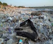 A normally pristine beach on Indonesia&#39;s resort island of Bali is awash with garbage - a bleak annual event caused by the yearly monsoon which has left tourists vexed and local officials scrambling to clean up.
