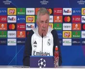 Real Madrid head coach Carlo Ancelotti previews their UEFA Champions League quarter-final first leg against Man City at the Bernabeu&#60;br/&#62;Madrid, Spain